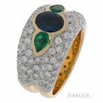 Diamant Saphir Smaragd Ring Gelbgold 1,50ct. 750 / 18K GR.54 Vorschau