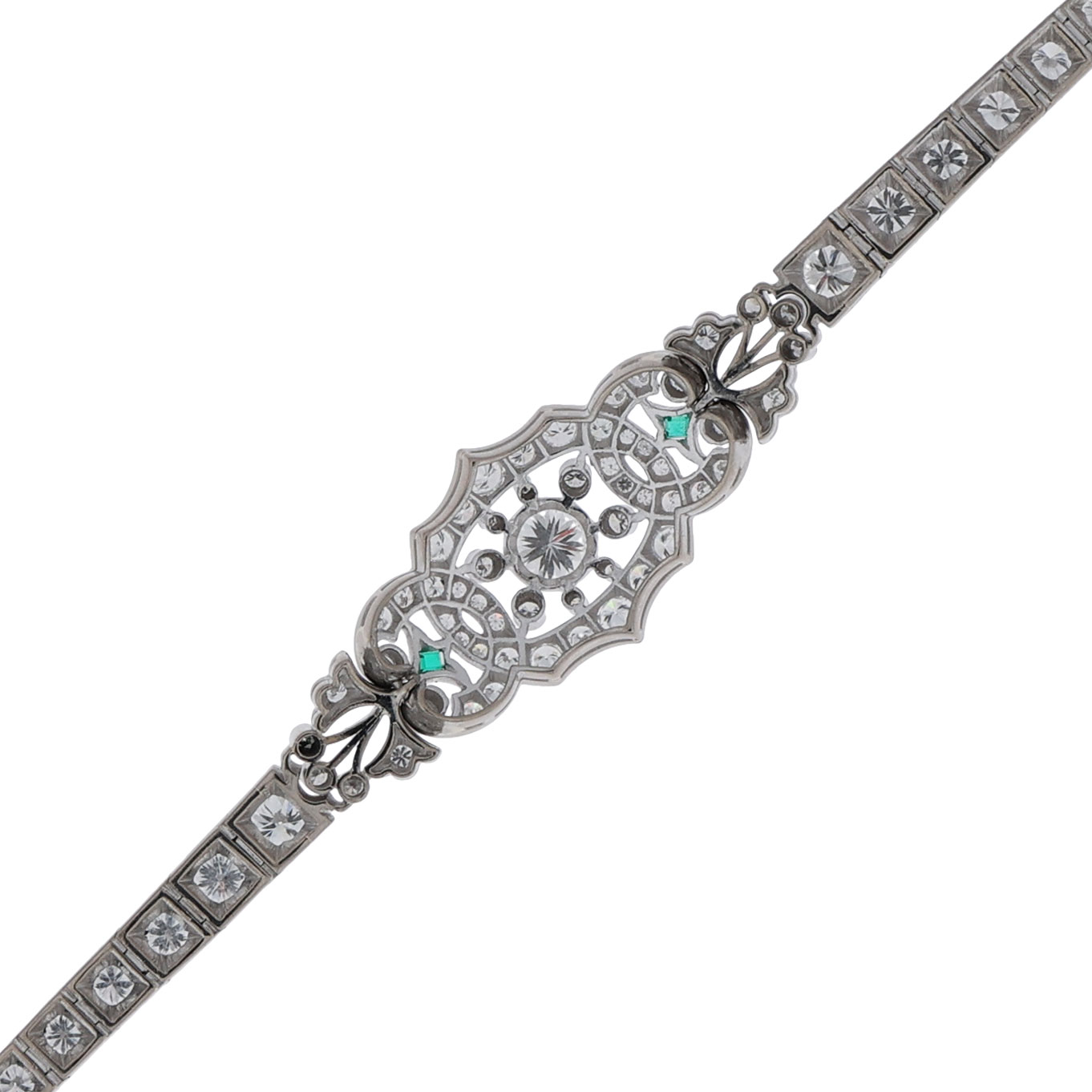 Diamant Smaragdarmband in 750er Weissgold