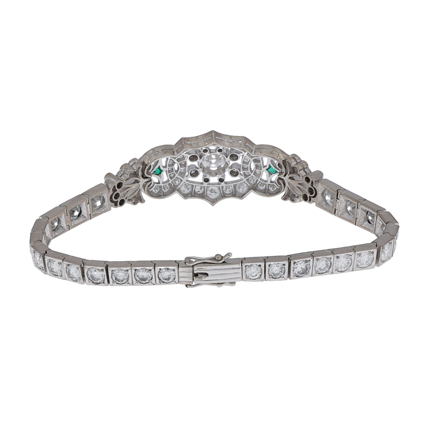 Diamant Smaragdarmband in 750er Weissgold