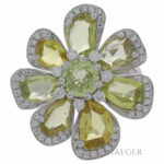 Floraler Diamant Ring Weißgold 750 / 18 Kt. ca. 0,70ct. Vorschau
