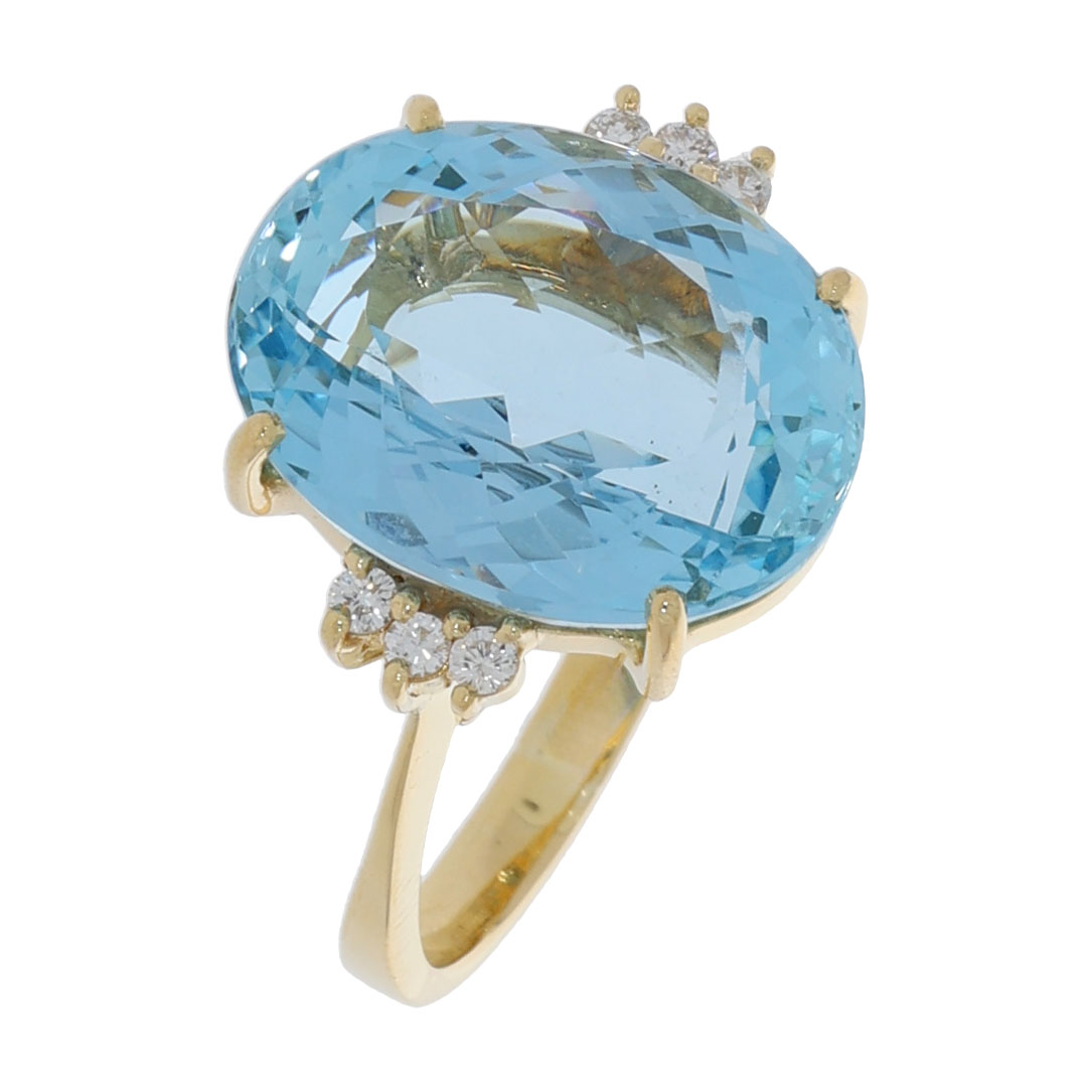 H.Stern Aquamarin Diamantrin gin 750er Gelbgold