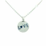 Kette mit Diamant Saphir „Love“ Anhänger Weißgold 750/18K. Vorschau