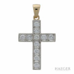 Kreuzanhänger Gelb,- Weißgold 750 / 18K mit 1,5ct Diamanten Vorschau