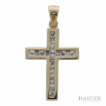 Kreuzanhänger Gelb,- Weißgold 750 / 18K mit 1,5ct Diamanten Vorschau