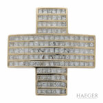 Kreuzanhänger Gelb,- Weißgold 750 / 18K mit 2,76ct Princess Cut Diamanten Vorschau