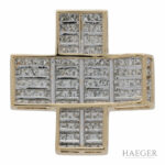 Kreuzanhänger Gelbgold Weißgold 750 / 18K mit 2,76ct Princess Cut Diamanten Vorschau