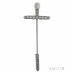 Kreuzbrosche Weißgold 750 / 18K mit Süßwasserperle und 0,8ct Diamanten Vorschau