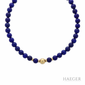 Lapis Lazuli Collier mit Gelbgoldverschluss