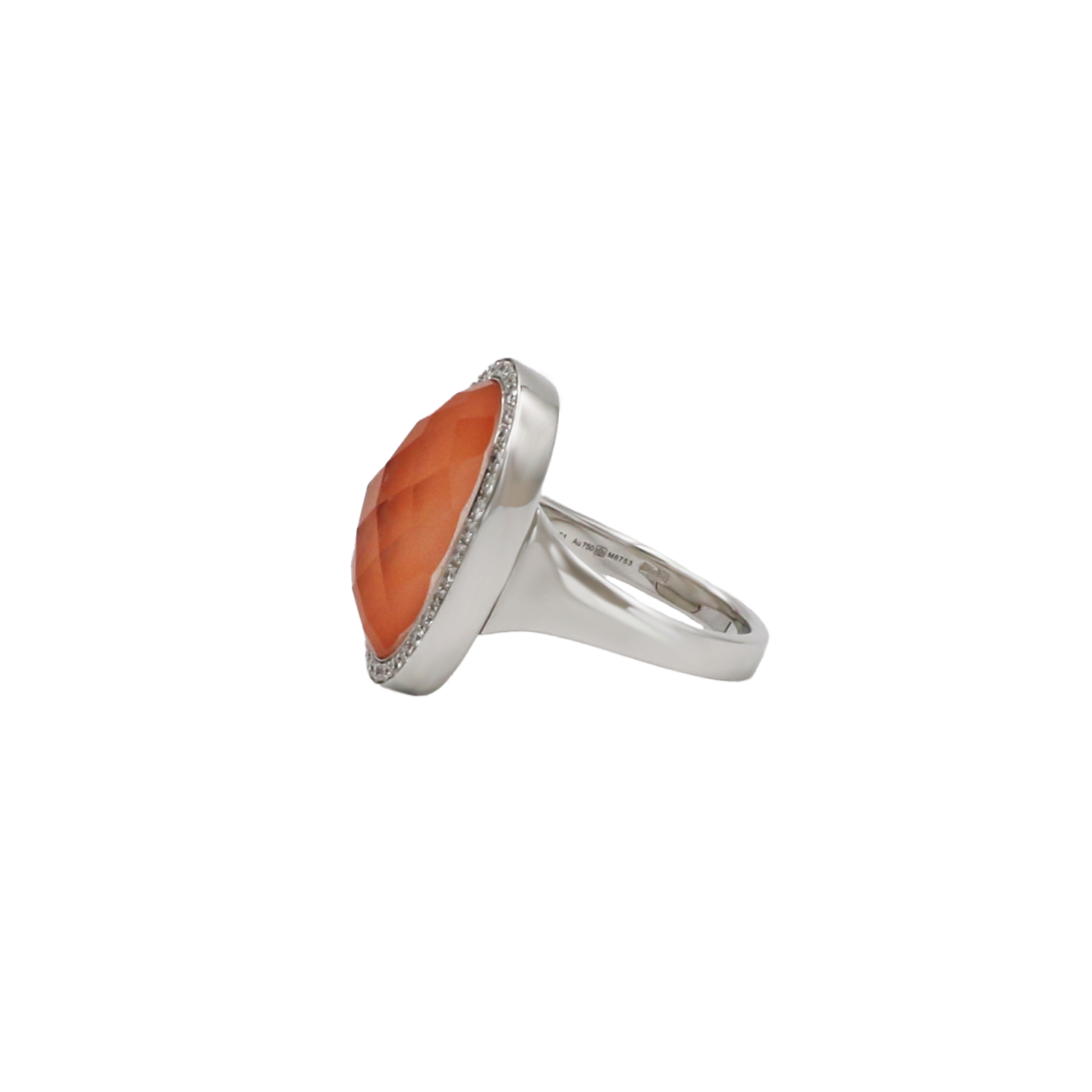 Meissen Mystery Diamant Porzellan Ring in 750er Weissgold
