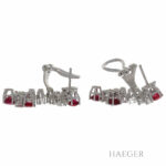 Ohrhänger Weißgold 750 / 18K mit Rubin und 1ct Diamanten Vorschau
