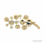 Diamant Saphir Perlenbrosche Gelbgold 750 / 18 Kt. ca. 2,00ct. Vorschau