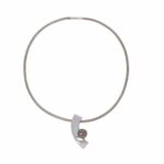 Strickkette Weißgold 750 / 18K mit Tahiti Zuchtperle und ca. 0,2ct Diamanten - Bild 2 Vorschau