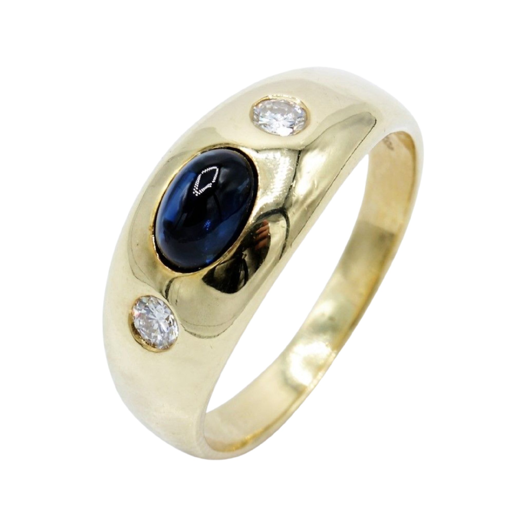 Saphir Ring Gr.57 ca. 0,20ct Diamanten Gelbgold 750/ 18K - Bild 2