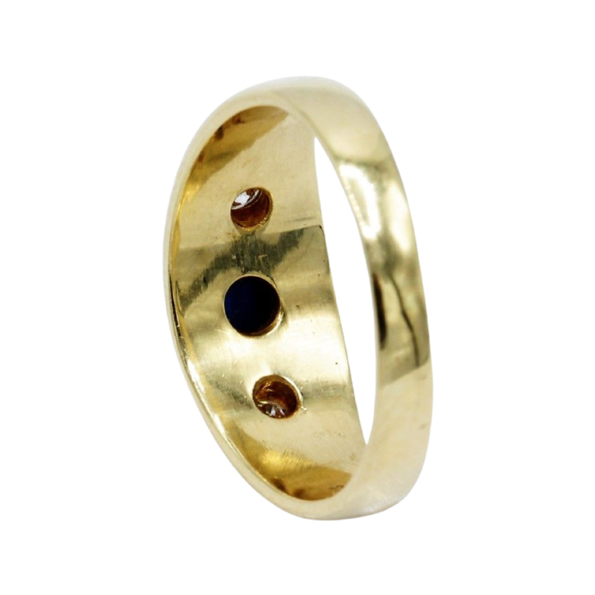 Saphir Ring Gr.57 ca. 0,20ct Diamanten Gelbgold 750/ 18K - Bild 6