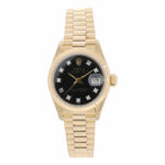 Rolex Lady-Datejust 26 Ref. 69178 Gold 18K Black Diamaond Dial President ca.1988 Vorschau