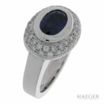 Saphir Diamant Ring Weißgold 750 / 18 Kt. ca. 0,50 ct. Gr. 54 Vorschau