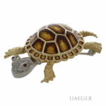 Diamantbrosche Schildkröte in Gelb & Weissgold Vorschau