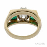 Ring Gr.53 Gelbgold 585 / 14K mit 1,15ct Altschliff und Smaragden Vorschau