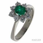Smaragd Ring Gr.57 Weißgold 750 / 18K mit 0,8ct Diamanten Vorschau