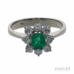 Smaragd Ring Gr.57 Weißgold 750 / 18K mit 0,8ct Diamanten - Bild 2 Vorschau