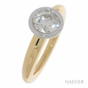 Solitär Brillantring in 750er Gelbgold mit Weissgoldfassung