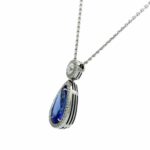 Tansanit und Diamant Anhänger mit Weißgold Kette 750 / 18K Vorschau
