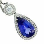 Tansanit und Diamant Anhänger mit Weißgold Kette 750 / 18K Vorschau