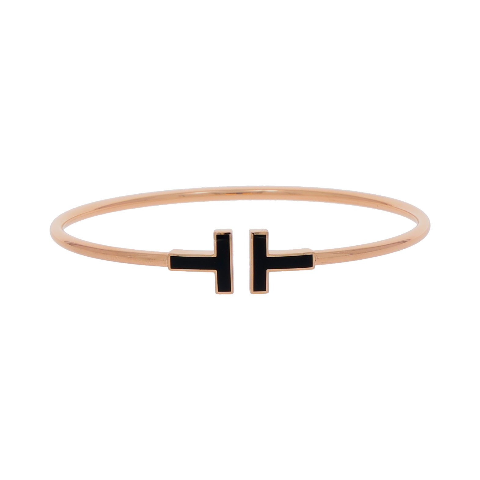 Tiffany and Co T black Onyx wire Roségold 750/18K
