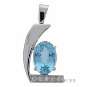 Topas Anhänger Weißgold 750 / 18K mit 0,25ct Diamanten