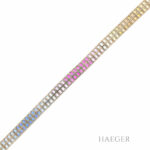Riviérearmband 18cm Gelbgold 750 / 18K mit bunten Turmalinen Vorschau