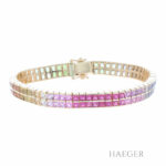 Riviérearmband 18cm Gelbgold 750 / 18K mit bunten Turmalinen Vorschau