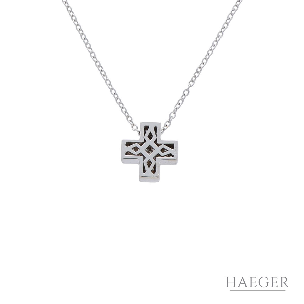 Wempe Kette mit Kreuzanhänger Weißgold 18K mit 0,22ct Diamanten und Zert.