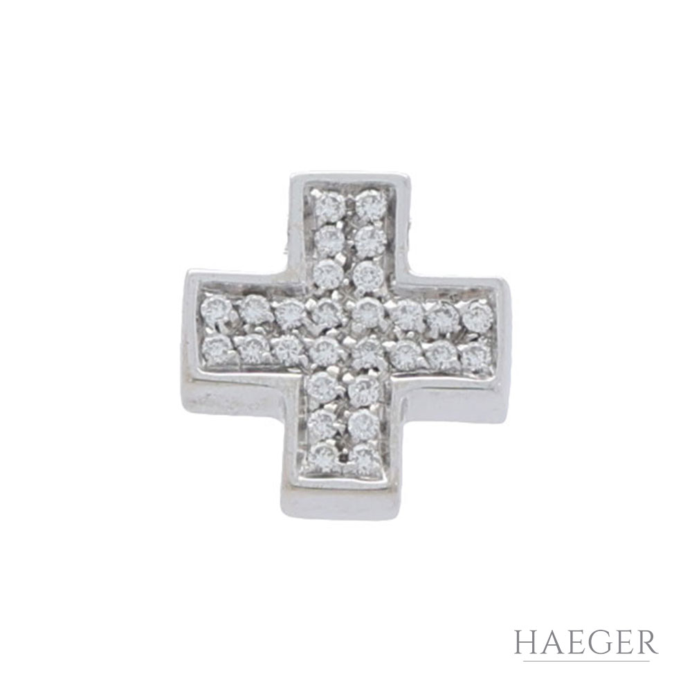 Wempe Kette mit Kreuzanhänger Weißgold 18K mit 0,22ct Diamanten und Zert.