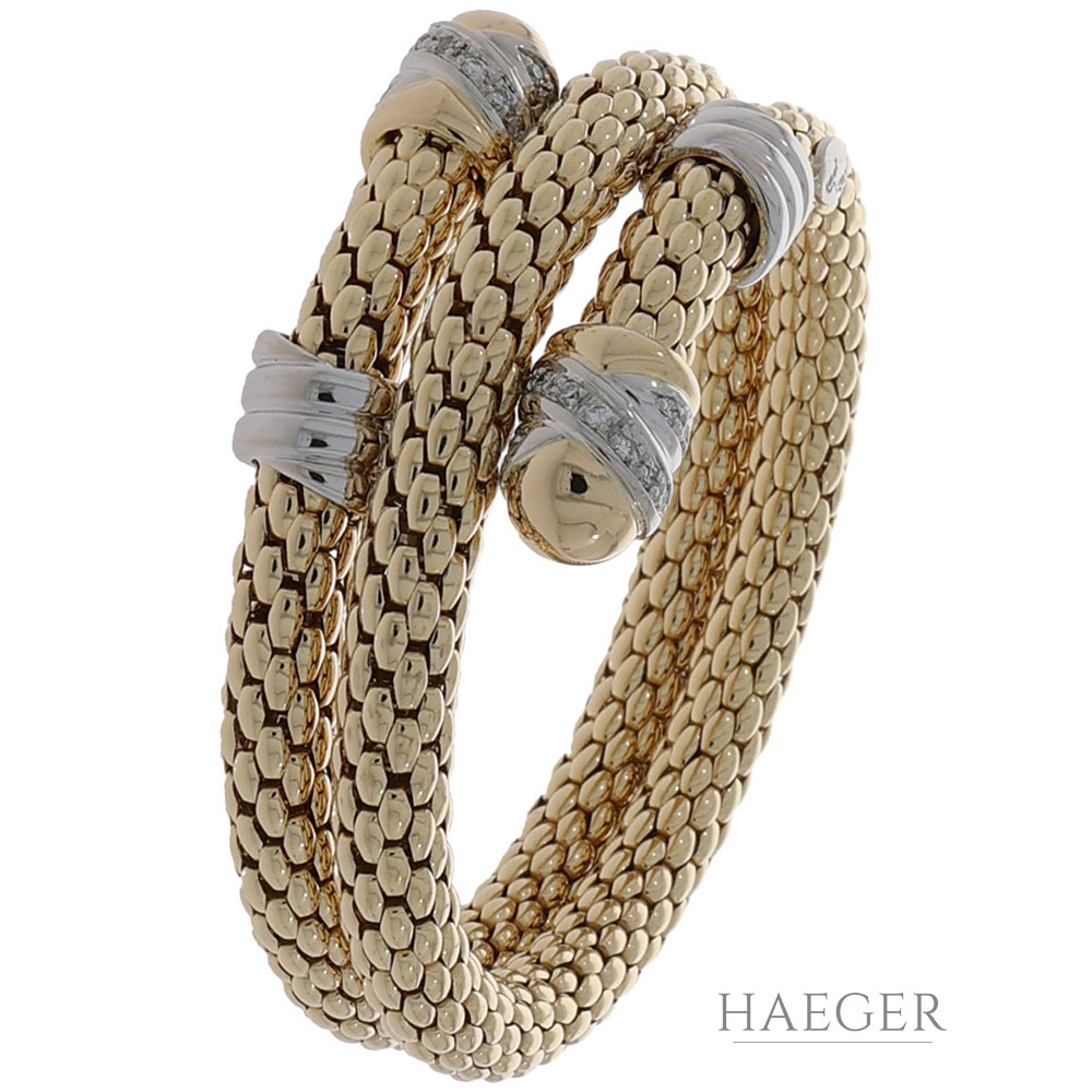 Fope Armband 17cm Gelb,- Weißgold 750 / 18K mit 0,25ct Diamanten