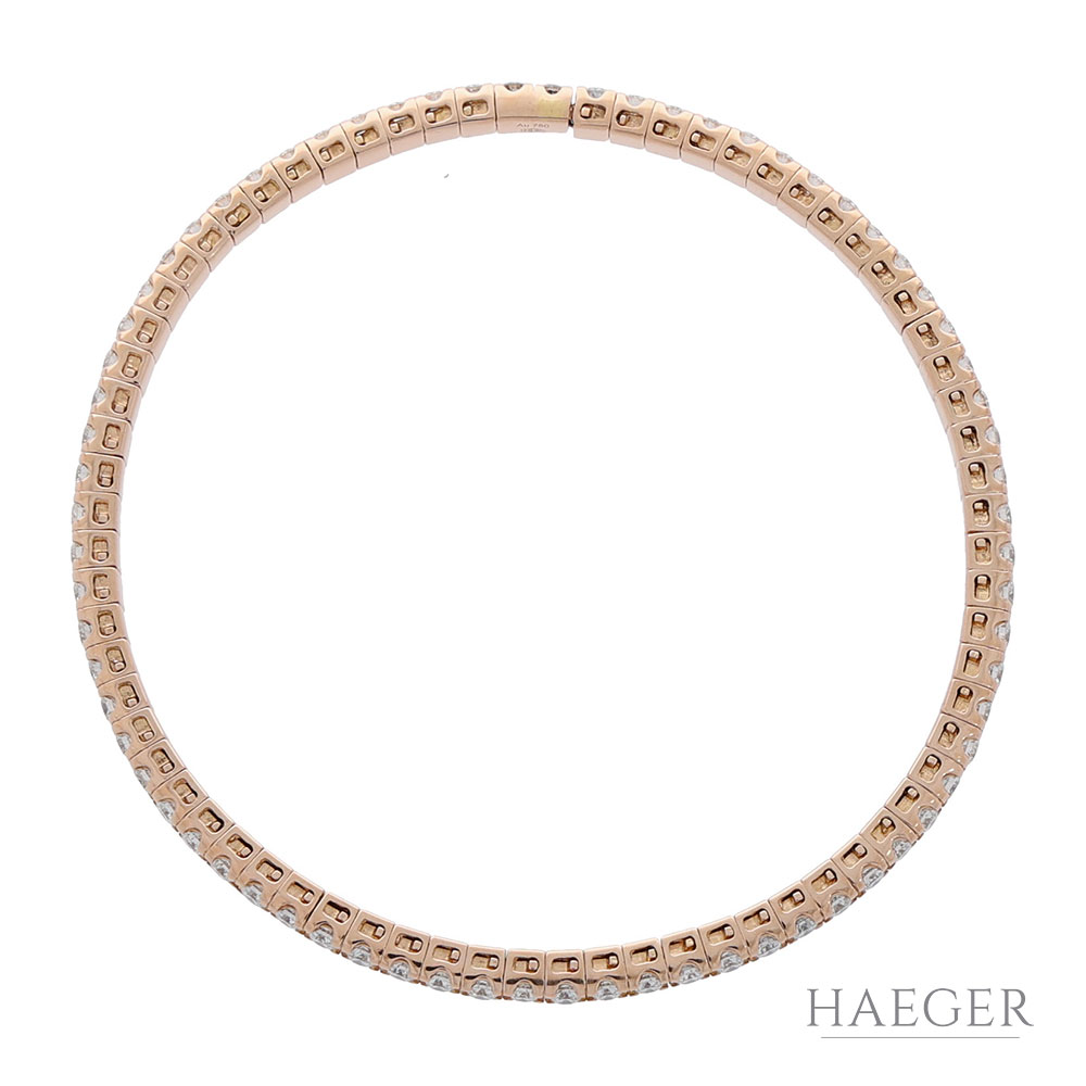 Diamant Reviére Flexarmband Roségold 750 / 18 Kt. ca. 3ct. - Bild 3