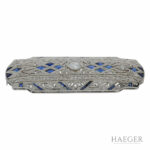 ArtDeco Diamant Saphir Brosche Weißgold 750 / 18 Kt. - Bild 3 Vorschau