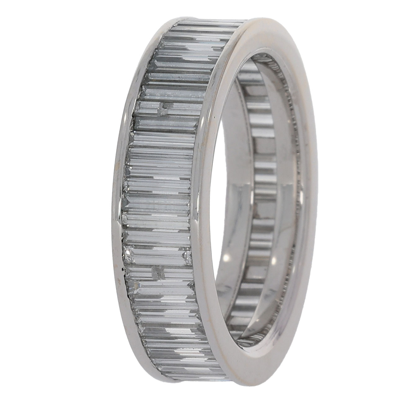 Memoiréring Weißgold 750 / 18 Kt. ca. 3ct. Baguette - Bild 3