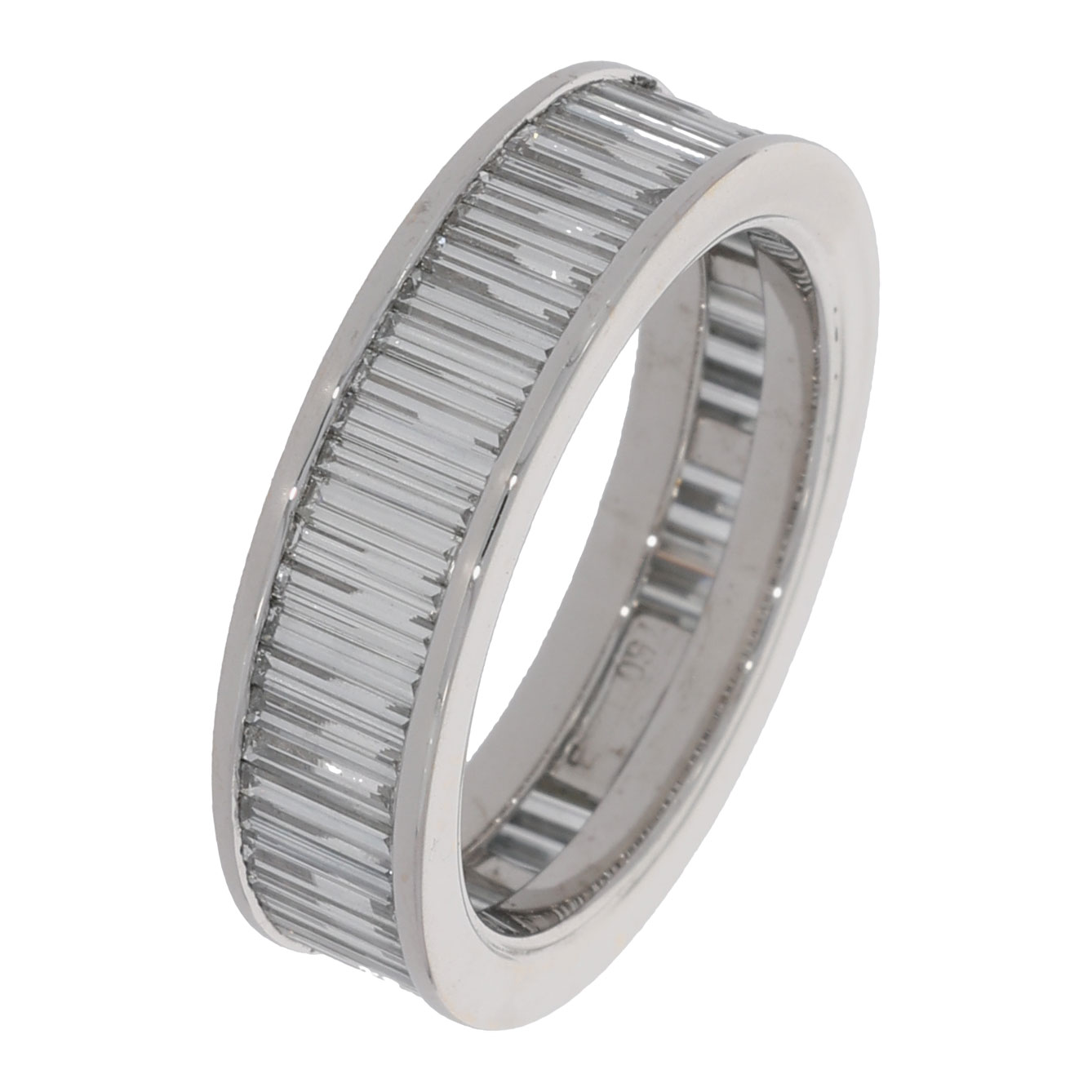 Memoiréring Weißgold 750 / 18 Kt. ca. 3ct. Baguette