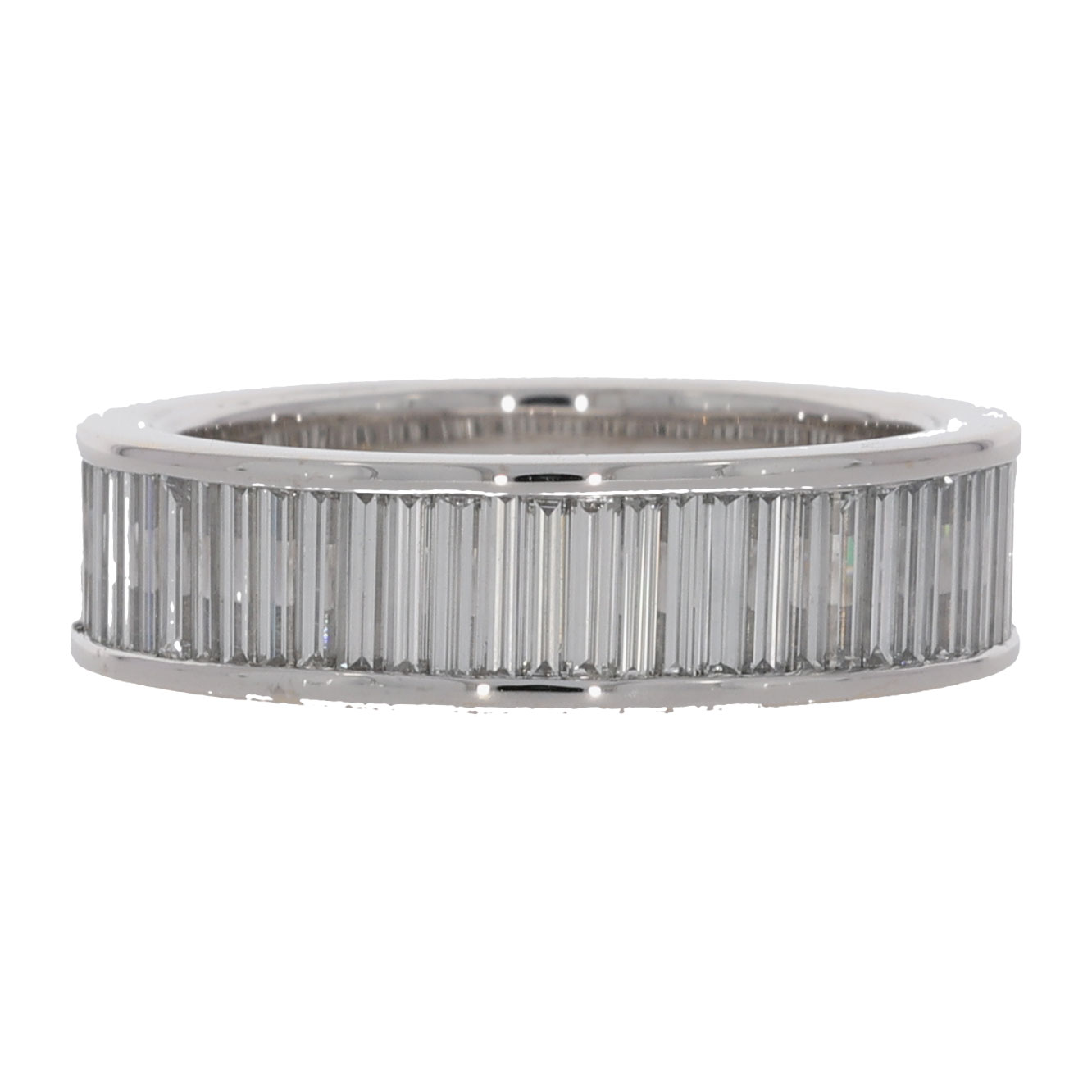 Memoiréring Weißgold 750 / 18 Kt. ca. 3ct. Baguette - Bild 2