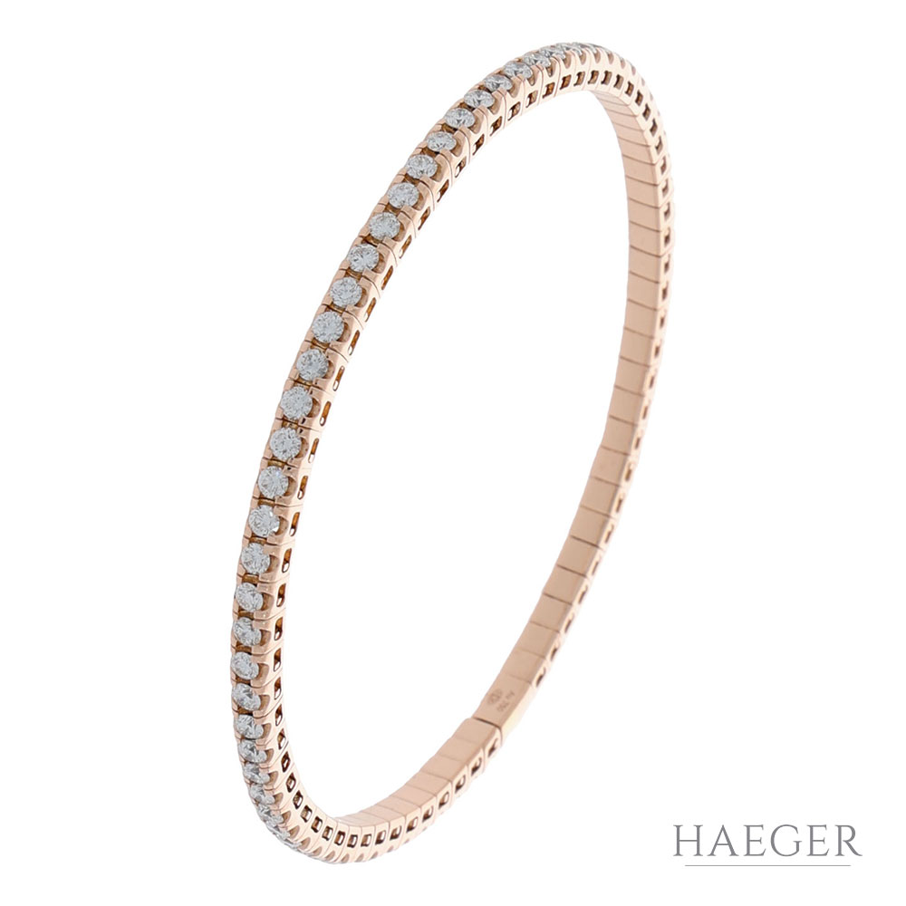Diamant Reviére Flexarmband Roségold 750 / 18 Kt. ca. 3ct.