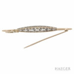 ArtDeco Diamant Perlen Brosche Gelbgold Weißgold 585 / 14 Kt. Vorschau