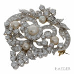 Diamant Perl Brosche Gelb & Weißgold 750 / 18 Kt. ca. 4,40ct. Vorschau