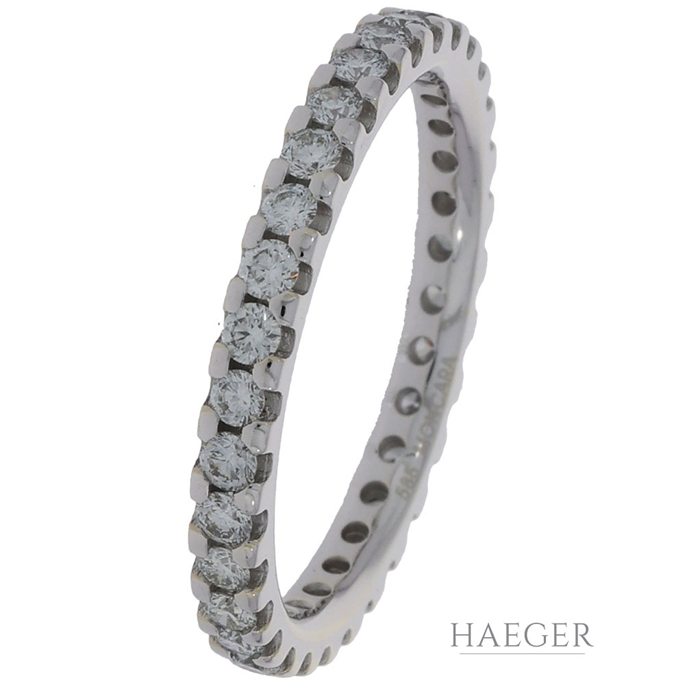 Moncara Memoire Ring Gr. 58,5 Weißgold 585 / 14K mit 0,7ct Diamanten