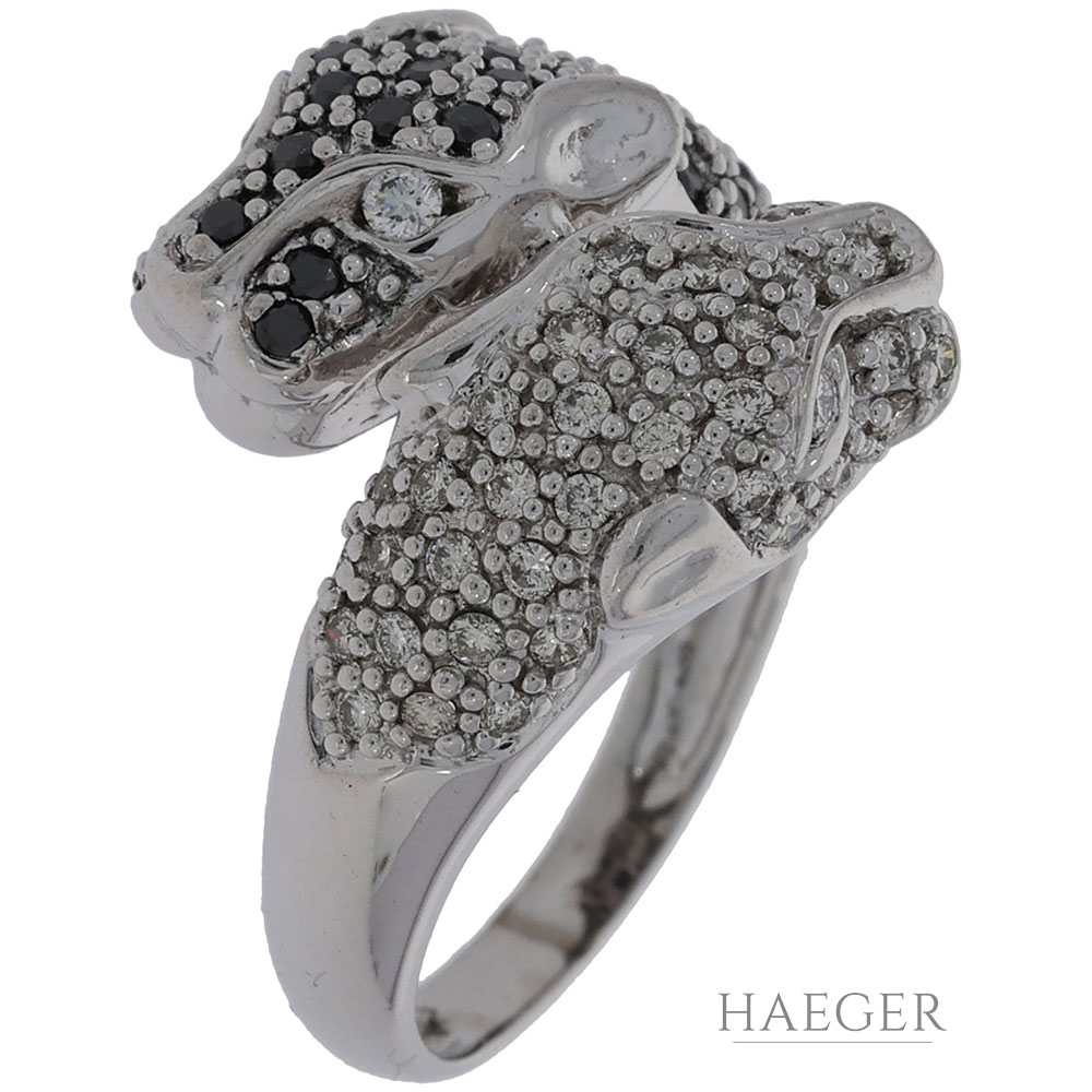 Panther Ring Weißgold 750 / 18K mit 1ct Diamanten