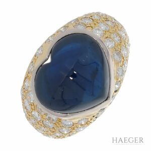 Herz Saphir Diamant Ring Gelbgold 750 / 18 Kt. ca. 3,5ct.