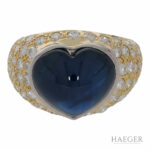 Herz Saphir Diamant Ring Gelbgold 750 / 18 Kt. ca. 3,5ct. Vorschau
