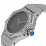Cartier Santos Octagon Ref. 0906 Steel Ghost Dial Diamonds Aftermarket ca. 1990 - Bild 3 Vorschau