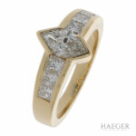 Edler Damenring mit Marquise Diamantbesatz Vorschau