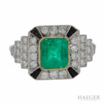 Edler Smaragd Diamant Ring in 750er Weissgold Vorschau