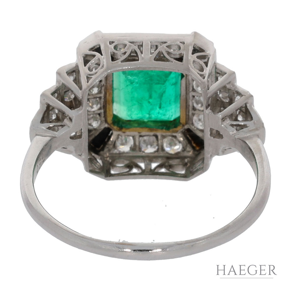Edler Smaragd Diamant Ring in 750er Weissgold